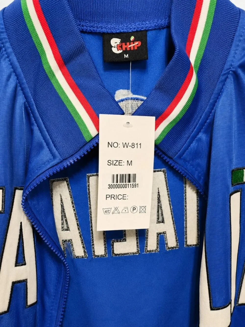 CHIP Italia Blue Track Jacket Men’s Medium NWT Italian Flag Zip-Up